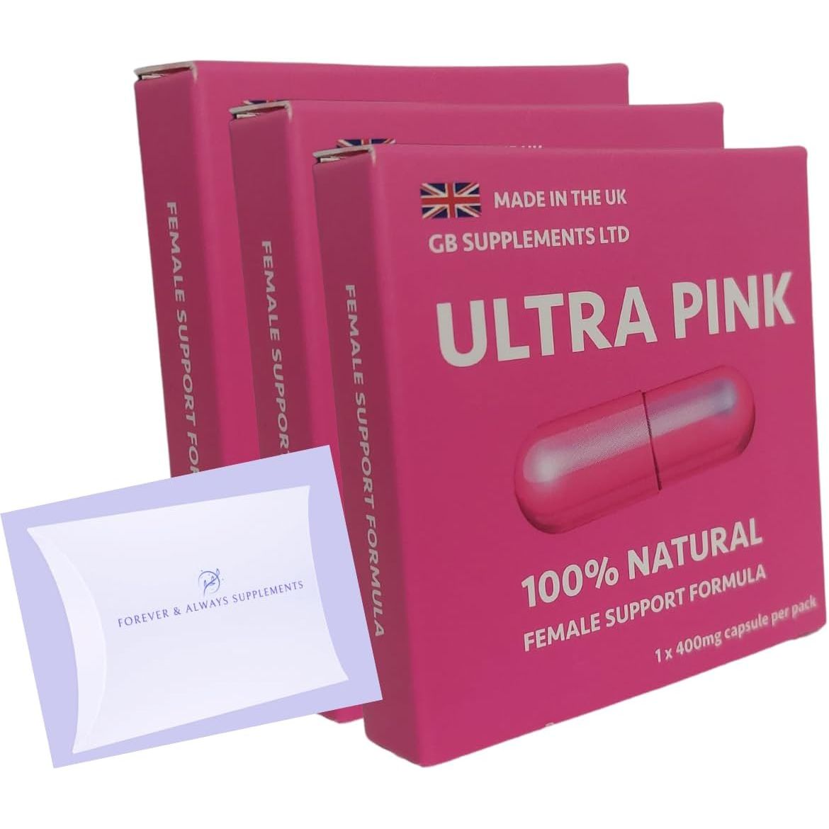 3 X Ultra Pink 400Mg Sex Tablets for Women Bundle! 100% Natural Female Libido, Sex Drive & Enhancement Supplement! Contains Maca, Ginseng