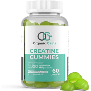 OG Creatine Monohydrate 5000Mg Max Gummies - Natural Blueberry Flavour, Vegan, Energy Boost for Athletes - Premium Pre Workout for Men & Women, Superior Absorption, Formulated by Doctors