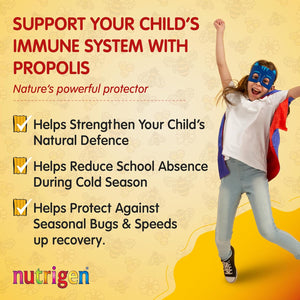 Nutrigen Propolis Syrup for Kids – Advanced Immune Support with Propolis, Vitamins, and Minerals in Blackberry Juice – Helps Prevent & Relieve Recurrent Infections, Shortens Illness Duration, 200 Ml