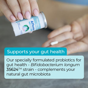 Alflorex Original - Daily Gut Health Probiotics Supplement with Unique Bifidobacterium Longum Bacteria Strain 35624 - Bacterial Cultures - 30 Capsules