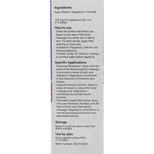 Pure Magnesium Oil Spray, 100% Natural & Paraben-Free Magnesium for Sleep, Muscle Recovery & Foot Care, Safe, Effective, Non-Gmo, Vegan & Gluten-Free Magnesium Spray Supplement, 100Ml, Topical Use