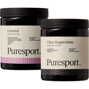 Puresport Ultimate Sleep Bundle | 1 X Ultra Magnesium (90 Capsules) & 1 X Unwind Nootropic (60 Capsules) | Improved Sleep Quality | Reduced Stress | Optimised Cognitive Performance | Supports Recovery