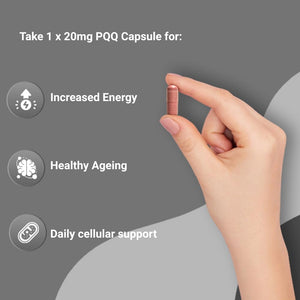 PQQ 20Mg 120 Capsules Pyrroloquinoline Quinone Supplement – High Purity >99% - PQQ Disodium Salt – Bioavailable Form - Vegan Anti-Aging Support - Mitochondrial Cellular Natural Energy Booster