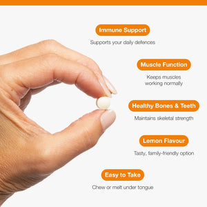 Metagenics Vitamin D3 2000Iu Chewable Lemon Melts - Adults & Children over 6 - Immune Support, Normal Bones, Muscle Function - 120 Tablets