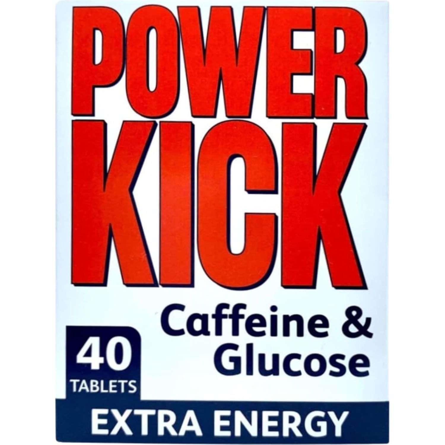 Powerkick Caffeine & Glucose Supplements - 40 Tablets (6 Packs - 240 Tablets in Total)