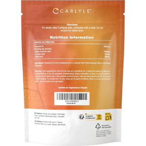 Flaxseed Oil Capsules 2000Mg | 120 Vegan Softgels | High Strength Supplement with Omega 3 6 & 9 | Cold Pressed | by Carlyle