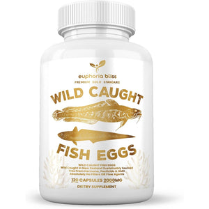 Wild Caught Fish Eggs, Omega 3 Supplement Supports Brain, Heart, Fertility and Inflammatory Health, Whole Food Source of Vitamin D, K2, and A, Non-Gmo, 120 Capsules