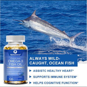 **New**Premium Omega 3 Fish Oil Max Strength 3600Mg Boost Heart Health, Brain Function, and Joint Mobility High EPA 1296Mg & DHA 864Mg Essential Fatty Acids for Optimal Wellness