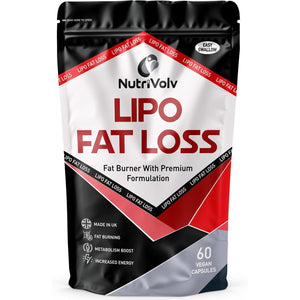 Nutrivolv Lipo Fat Loss Capsules | 60 Capsules | Maximum Strength Weight Loss Pills That Work Fast | Keto Shred Fat Burning Pills | Contains Cayenne, Green Tea, Acai Berry & Caffeine | Thermo Fat Burn