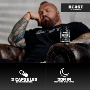 Beast | Big Z Magnesium Sleep Support Supplement with Superior Magnesium Glycinate (Bisglycinate & Gluconate Complex) plus Zinc | 90 Tablets