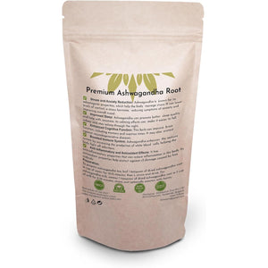 Premium Ashwagandha Root 100G – 100% Pure, Raw, Wild-Harvested, Non-Gmo, Vegan – Natural Stress Relief, Immune Support, Energy Boost - Ethically Sourced from Pristine Environments