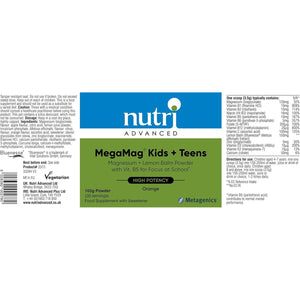 Metagenics Megamag Kids + Teens - Magnesium & Lemon Balm Powder with B Vitamins for Focus at School - Orange, 30 Servings
