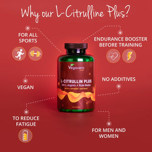 Vegavero L-Arginine L-Citrulline Complex High Strength 4200 Mg | Natural Pre-Workout | NO Additives | Citrulline Malate Powder | Amino Acids from Fermentation | 150 Capsules | Vegan