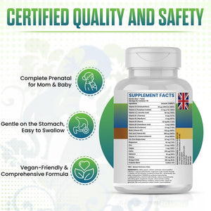 Sigmabiotics Pregnancy Multivitamin | 800 Μg Folic Acid, Iron, Vitamins D3 and C, Omega-3, B Complex, Zinc and Probiotics, Prenatal Support for Mom’S Energy, Immunity, and Baby'S Growth | 90 Tablets