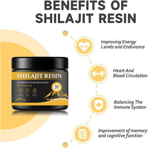 Pure Shilajit Himalayan Resin, Gold Seal Pure Shilajit Enriched with Acid Fulvic, Essential Minerals and 85+ Trace Elements to Boost Energy and Immunity, 50G in a Box of 2.