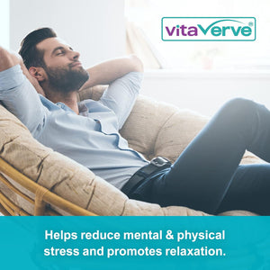 Vita Calm All-In-One Stress Relief with Ashwagandha KSM 66 12000Mg (High Strength 12 to 1 Extract), Passion Flower, Lemon Balm, Bacopa, L- Theanine, Magnesium, B Complex, Folate & Zinc