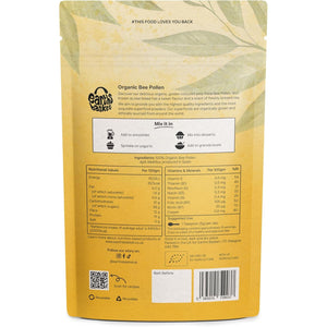 Earths Basket Organic Bee Pollen Granules - Spanish, Raw & Ethically Harvested - 75G in Recyclable Packaging - Healthy Immunity Support - Free from Any Artificial Additives