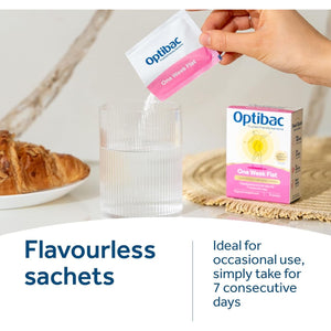 Optibac Probiotics One Week Flat - Vegan Digestive Probiotic Supplement Powder Suitable for Bloating with 5 Billion Bacterial Cultures - 1 Week Supply, 7 Sachets