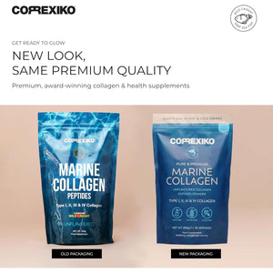 CORREXIKO Marine Collagen Powder Supplement Unflavoured - 10,000Mg Double Hydrolysed Collagen Peptides per Serving - Formulated for Maximum Absorption - for Hair, Skin & Nails - 300G, 30 Servings