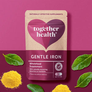 Gentle Iron – Together Health – Whole Food Nutrients – Iron and B Vitamins – Vegan Friendly – Made in the UK – 120 Vegecaps – Pack of 4