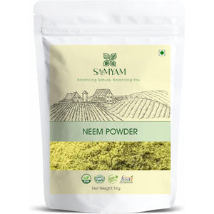 SAMYAM Neem Leaves Powder - 1Kg Pack | Detox, Healthy Skin, Hair Growth