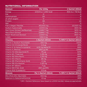 Menopause Collagen Liquid 12,000Mg, 14X Marine Collagen Peptide Sachets with Red Clover, Maca, Reishi, Vitamins C D3 K2, Biotin & Zinc, Skin, Hair, Joint & Hormone Support - Passion Fruit