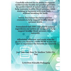 Blood Pressure Support - High Potency Natural Food Supplement Pills - 90 Day Supply