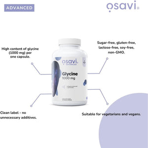 Osavi Glycine 1000Mg – 120 Vegan Capsules | High–Potency Glycine for Cognitive & Sleep Support