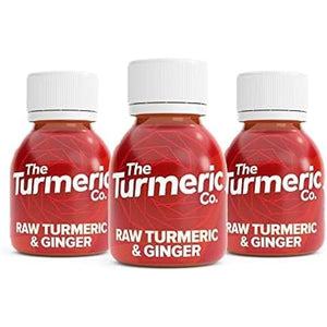 The Turmeric Co Ginger Shots - 28X60Ml Fresh & Raw Pressed Ingredients Turmeric and Ginger Immune System Booster Shots, Natural Energy Drink, No Added Sugars, Created by a Premier League Footballer