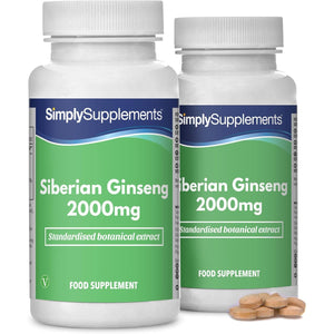 Siberian Ginseng Tablets | Supports Mental Performance & Reduces Fatigue | Suitable for Vegans and Vegetarians | 360 Tablets = 6 Months’ Supply | Made in the UK in Accordance with GMP Standards