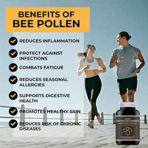 Fraction One Bee Pollen Gummies – 120 Gummies - 2000 Mg Bee Propolis with 100% NRV Vitamin D and Zinc per Serving – Vegan, Immune Boost, Anti-Inflammatory, Antiviral and Antibacterial –120 Days Supply