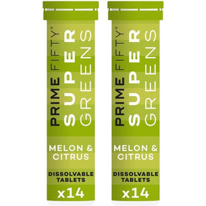 Prime Fifty Super Greens+ Supplement – Effervescent Multivitamins Tablets – 28 Day Supply – Immune System Supplement with Super Greens, Melon, Citrus Multi-Nutrient