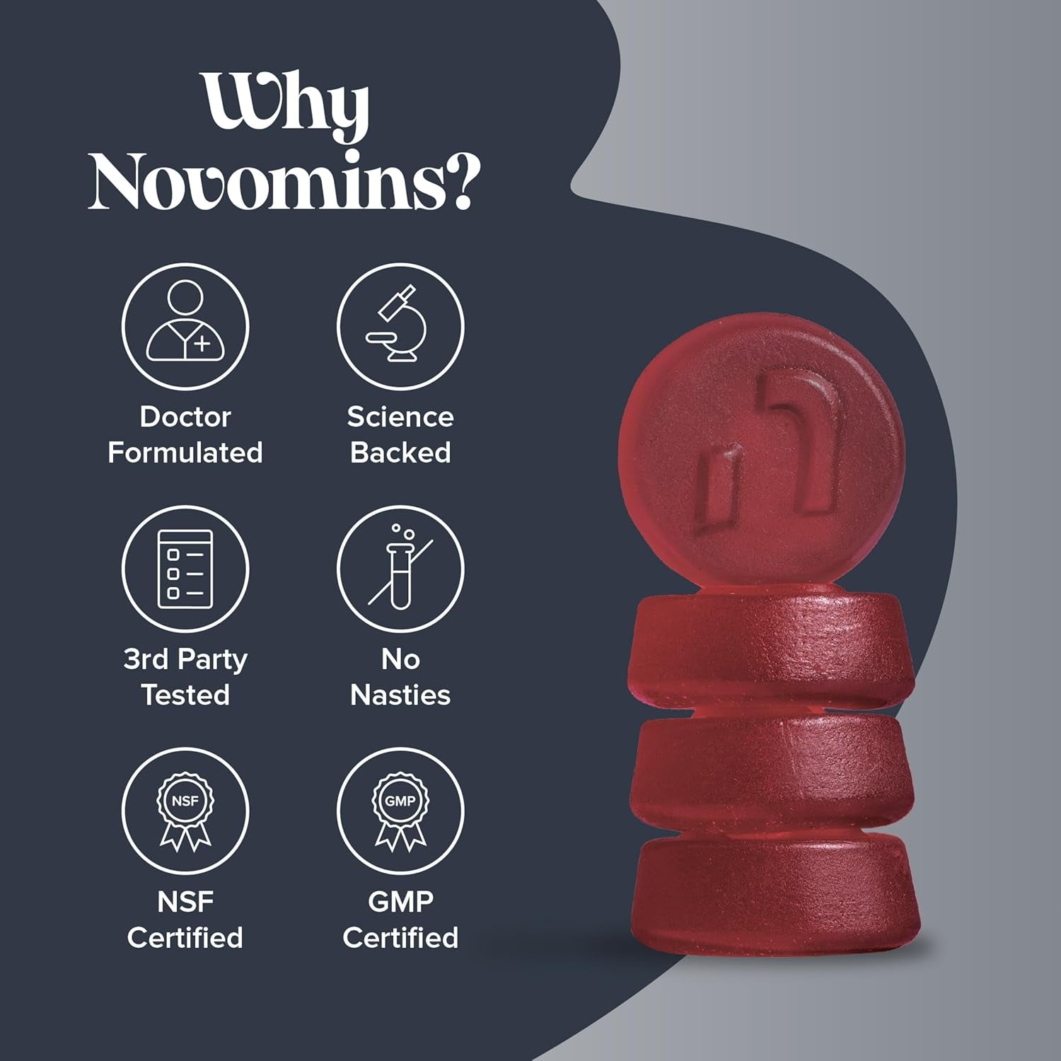 Maca Root Gummies - High Strength Alternative to Maca Powder & Maca Capsules - 2000Mg - Made from 100% Peruvian Maca Root Powder with L-Arginine, Vitamin B12 & B6-60 Count - Novomins