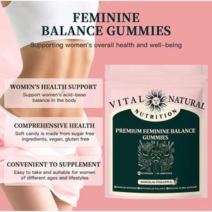 OPTISTRENGTH Balance Vaginal Probiotics Gummies for Women - Ph Balance with Prebiotic & Lactobacillus Probiotic Blend, Promote Healthy Odor & Flora | 60 Count Probiotic for Women Pineapple Flavour