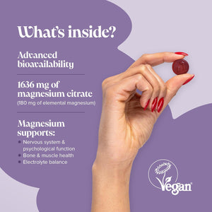 Magnesium Gummies – 1636 Mg Magnesium Citrate Providing 180Mg of MG - Sugar Free - Vegan – 1 Month Supply - Gluten Free - Chewable Supplements – Made by Novomins