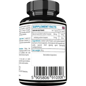 Sodium Butyrate High Dose 570 Mg (30% Butyric Acid), 120 Vegan Capsules, 4 Month Supply, Sodium Supplement to Support Intestinal Barrier Regeneration and Overal Gut Health - by Apollo'S Hegemony