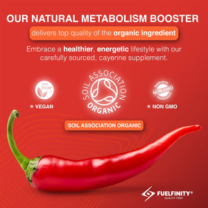 High Strength: Organic Cayenne Pepper Capsules - 1000Mg Capsicum - 240 Capsules - Fat Management Aid Loss - Cayenne Pepper Supplement - Vegan - Fuelfinity® Superlative Quality (1 Pack)