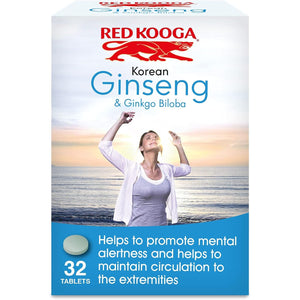 Red Kooga Ginseng Multivitamins and Minerals, with Vitamins B2, B6 and 12 and Niacin, Zinc and Iron, Pack of 32 Tablets