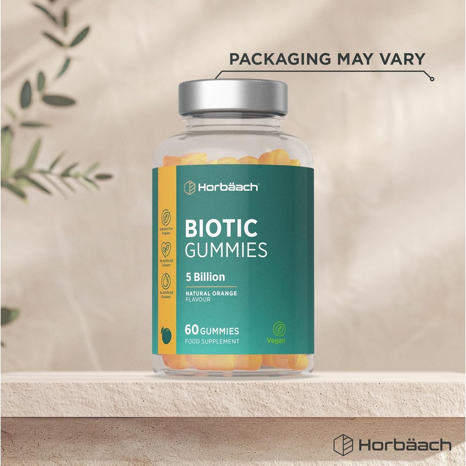 Probio Gummies | 150 Billion Friendly Bacteria per Bottle | Multi-Strain | 5 Billion X 60 Orange Flavour Gummies | for Men & Women | Vegan | 60 Count | by Horbaach