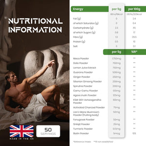 SALIENTS® ATHANASE® | Men'S Super Greens Powder | Superfood Powder Blend | Includes Maca Root, Guarana, Ashwagandha, Lions Mane, Shilajit, Fenugreek & More | 250G & 50 Servings | UK