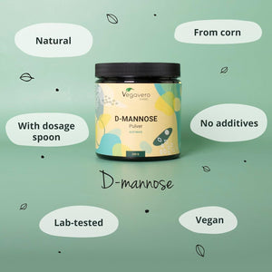 Vegavero Pure D-Mannose Powder 250 G | 4 Months’ Supply | 2000 Mg per Day | NO Additives | 100% Naturally Sourced | Urinary Tract Infection | Vegan