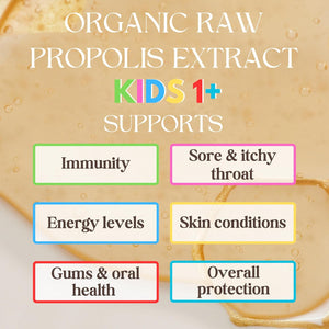 RAW POT - Organic RAW Propolis Spray for Kids 1+ - Alcohol-Free Pure Unpasteurised Natural Bee Propolis Liquid for Sore Throat Relief, Children Immune Support, Immunity Supplement for Kids (20Ml)