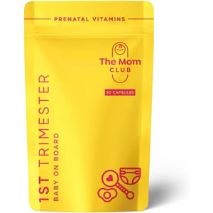 Pregnancy Vitamins for Women – 1St Trimester – Morning Sickness Relief & Baby Development – Weeks 1 to 12 – Prenatal Supplement with Folic Acid, Iron, B6 & Ginger – 30 Vegan Capsules – 1 Month Supply