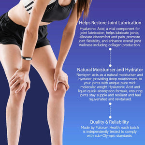 Novisyn+ Vegan Joint Care Supplement – Hip & Knee Joint Support for Men, Women - Hyaluronic Acid Joint Health Liquid 30-Day Supply by Fulcrum Health