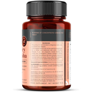 Pureclinica High Potency Ginkgo Biloba 30,000Mg X 90 Tablets - 3 Months Supply - 5 Times the Strength of Competitor Products