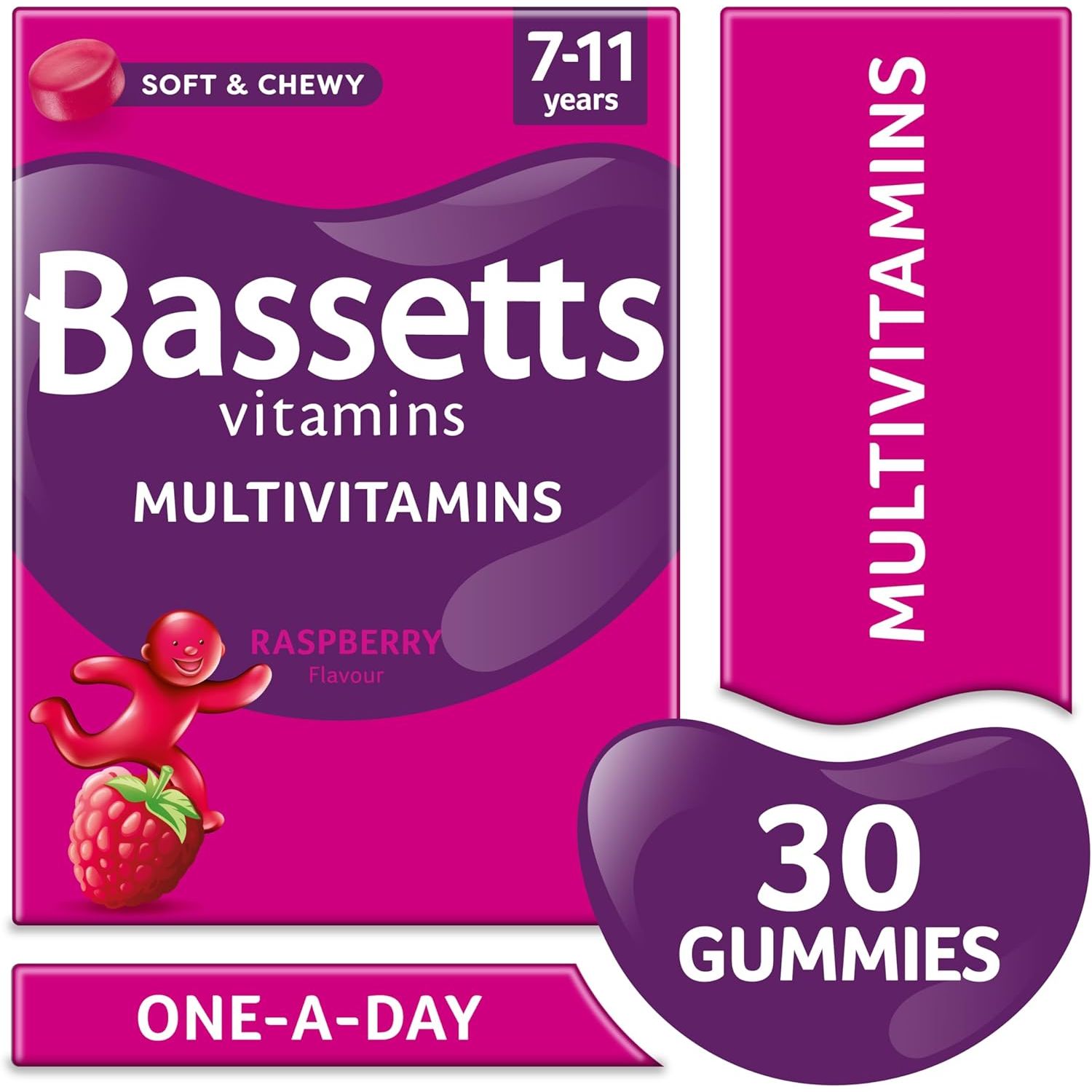 Bassetts Vitamins 7-11 Years Raspberry Flavour Multivitamins 30 Gummies