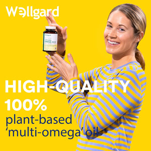 Vegan Omega 3 6 9 Capsules by Wellgard - High Strength 1386Mg Flaxseed Oil Capsules with Alpha Linolenic Acid (ALA), Linoleic Acid (LA), Vitamin E