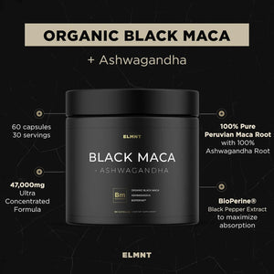 Organic Black Maca Root 40,000Mg  40X Strength Supplement for Men