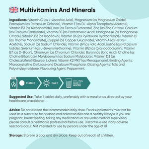 Multivitamin Tablets for Women & Men - 27 Essential Nutrients - 400 Small Tablets