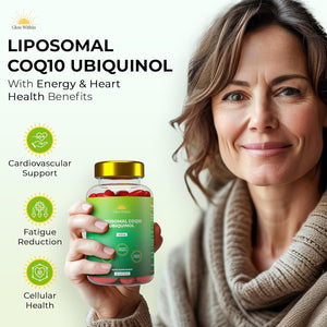 Glow within Liposomal Coq10 Ubiquinol 400Mg per Serving | Coenzyme Q10 Supplement with Resveratrol | Supports Heart and Brain Health, Fertility, Energy Boosting, Fatigue Reducing | Enhanced Absorption